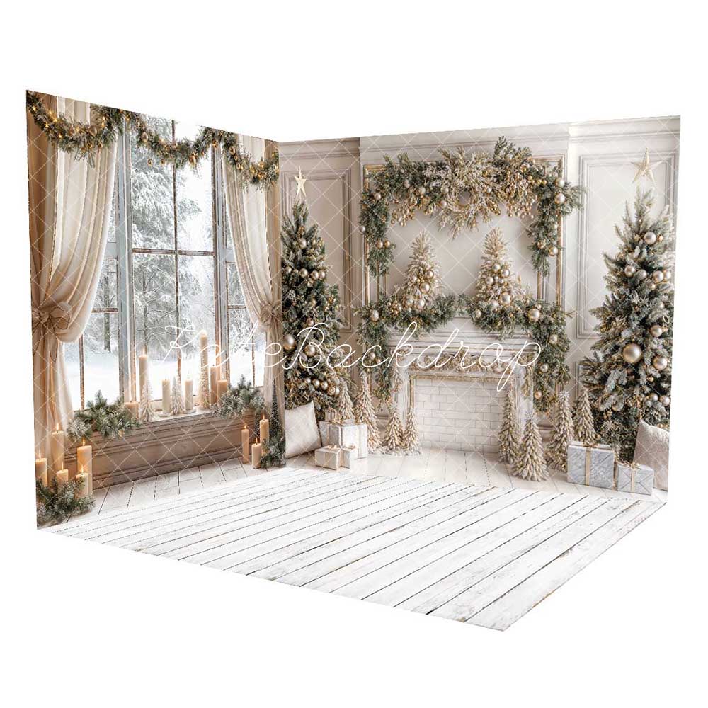 ⚡Blitzangebote #2-Kate Weihnachten Weißer Vorhang Gerahmtes Fenster Zimmer Set - Kate Backdrop.de