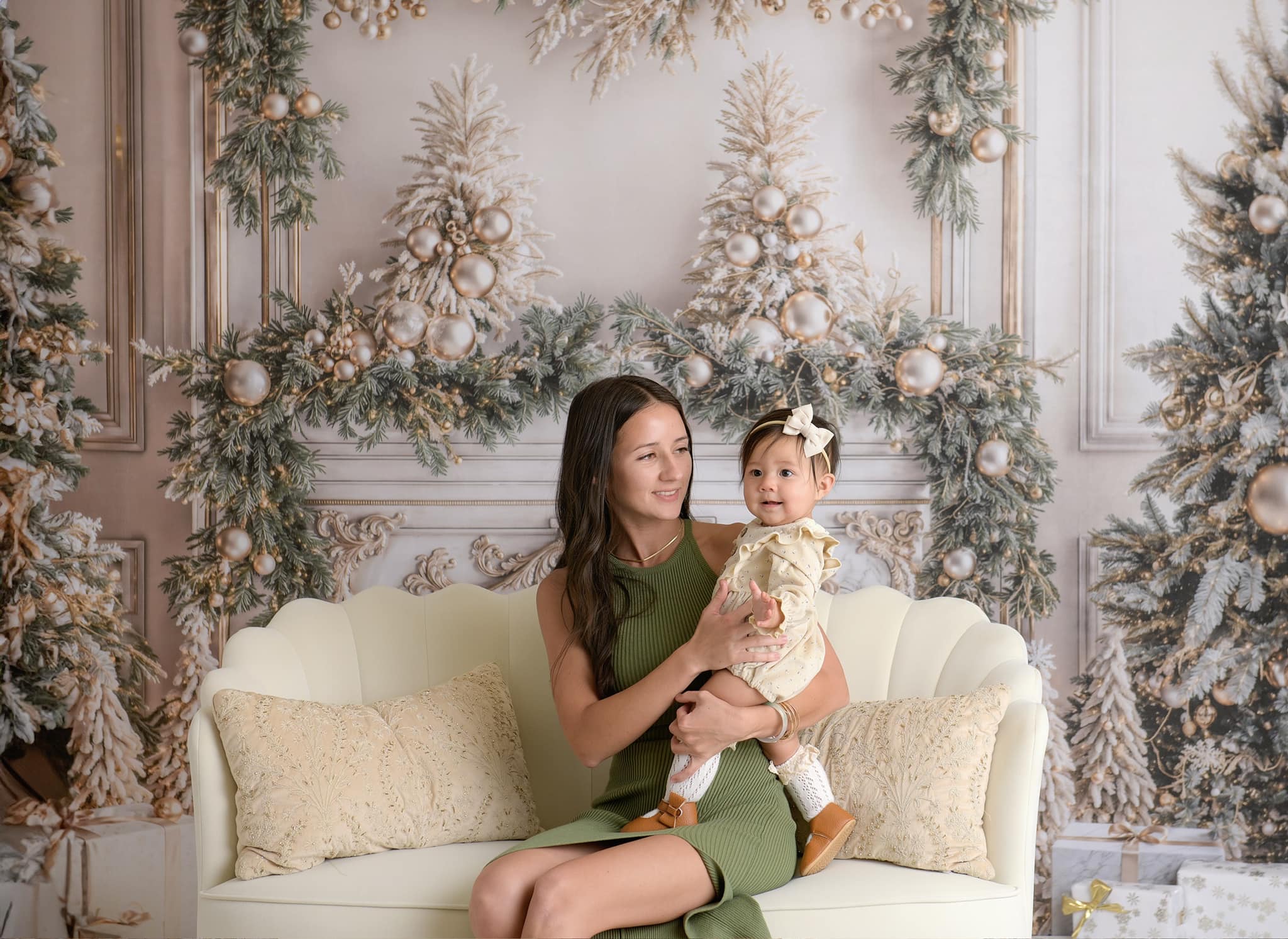 Kate Weihnachten Weiß Vintage Backstein Kamin Hintergrund Entworfen von Emetselch - Kate Backdrop.de