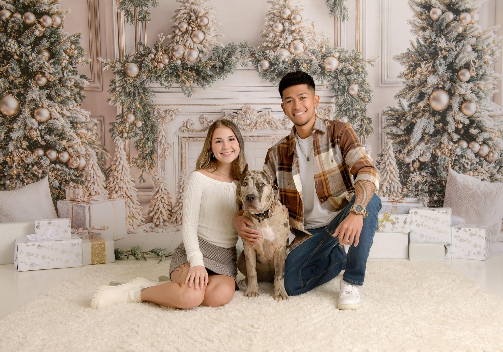 Kate Weihnachten Weiß Vintage Backstein Kamin Hintergrund Entworfen von Emetselch - Kate Backdrop.de