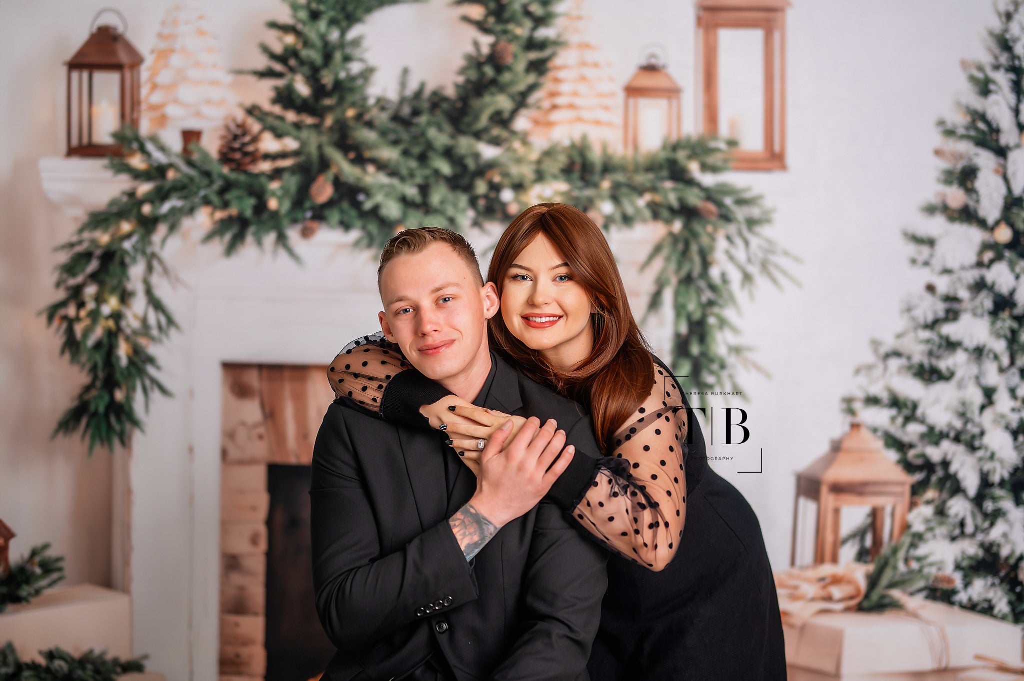 ⚡Blitzangebote #3-Kate Weihnachten baum Weißer Kamin Geschenkbox Hintergrund - Kate Backdrop.de