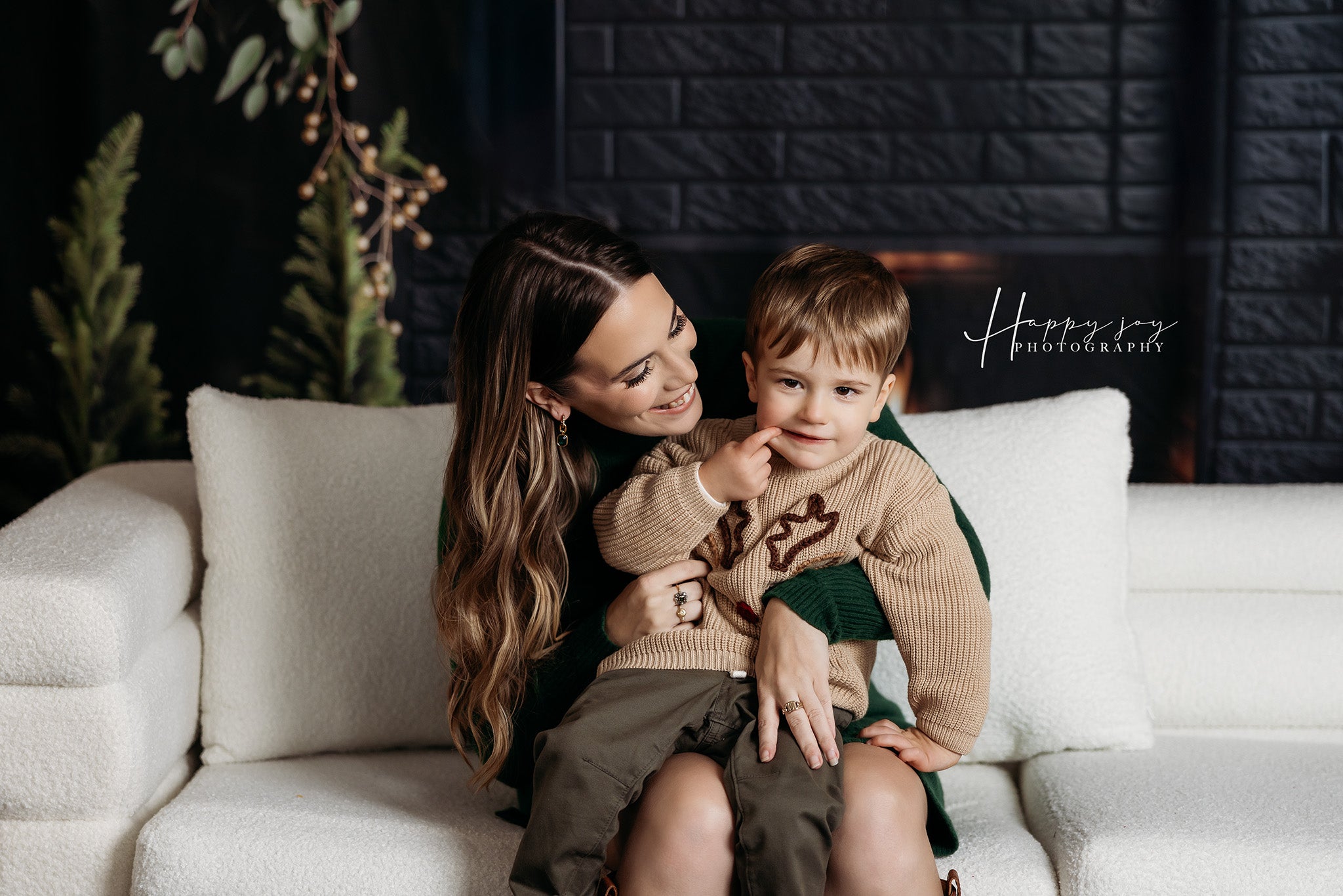Kate Weihnachtsbaum Kamin Schwarz Wand Hintergrund Entworfen von Emetselch - Kate Backdrop.de