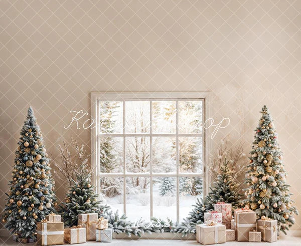Kate Weihnachten -Bäume Fenster Geschenkbox Hintergrund Entworfen von Emetselch - Kate Backdrop.de