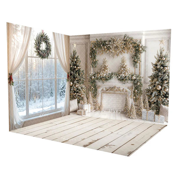 Kate Weihnachten Weiß Vintage Ziegel Kamin Zimmer Set - Kate Backdrop.de