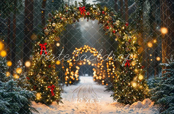 ⚡Blitzangebote #2-Kate Weihnachten wald Lichterbogen Hintergrund - Kate Backdrop.de