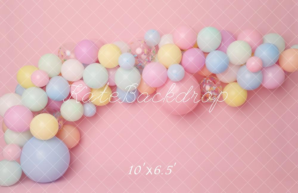 Kate Cake Smash Rosa Pastell Luftballon Hintergrund von Melissa King - Kate Backdrop.de
