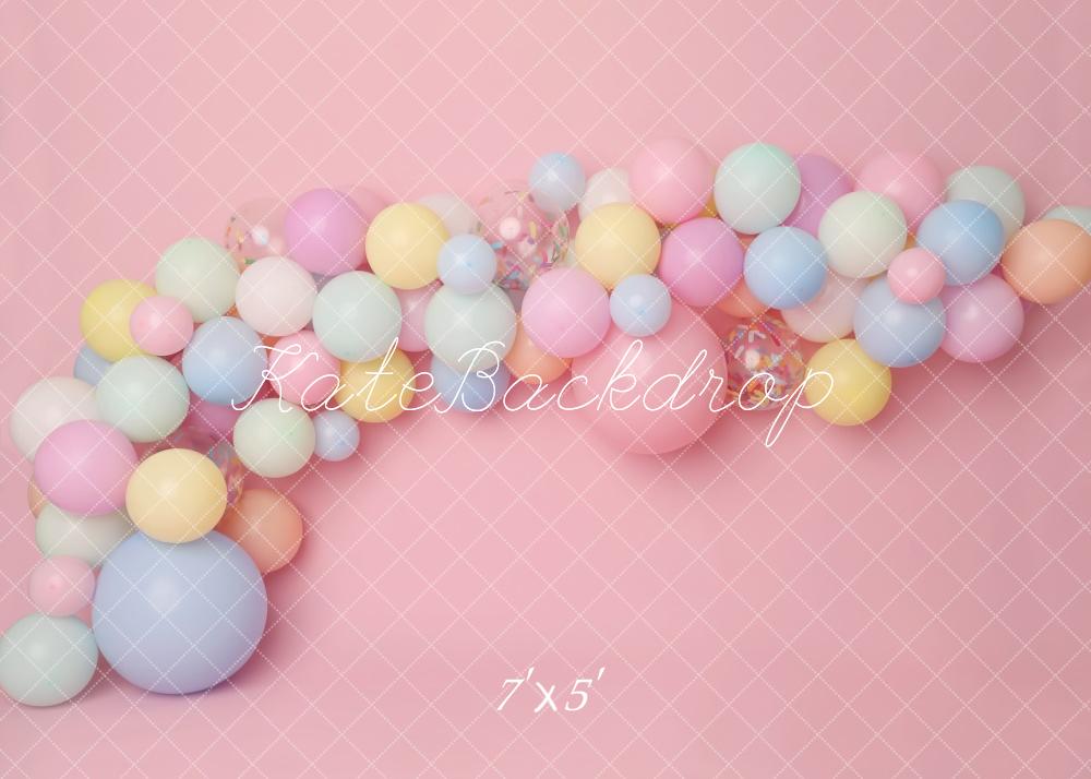 Kate Cake Smash Rosa Pastell Luftballon Hintergrund von Melissa King - Kate Backdrop.de