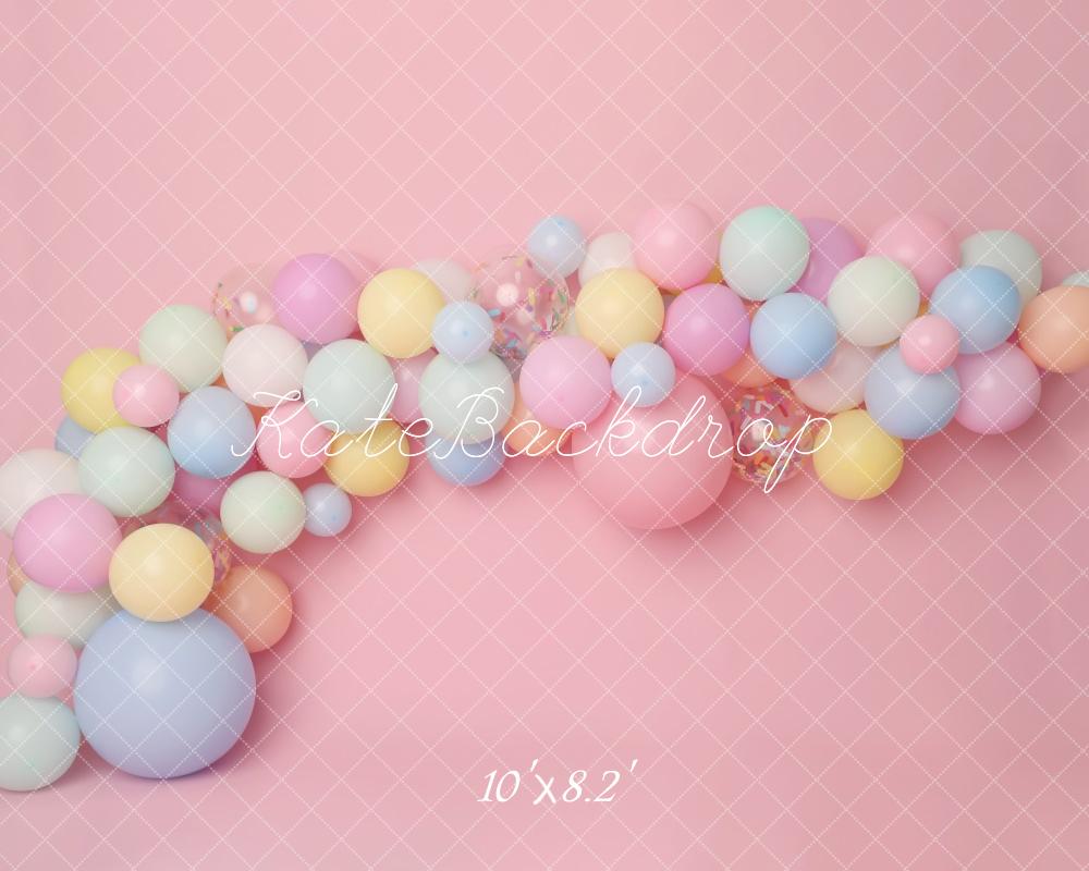 Kate Cake Smash Rosa Pastell Luftballon Hintergrund von Melissa King - Kate Backdrop.de