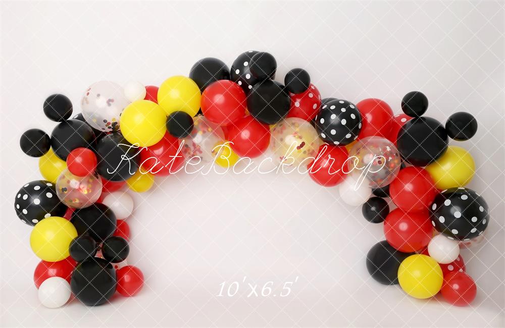 Kate Cake Smash Cute Cartoon Bunte Luftballons Hintergrund von Melissa King - Kate Backdrop.de