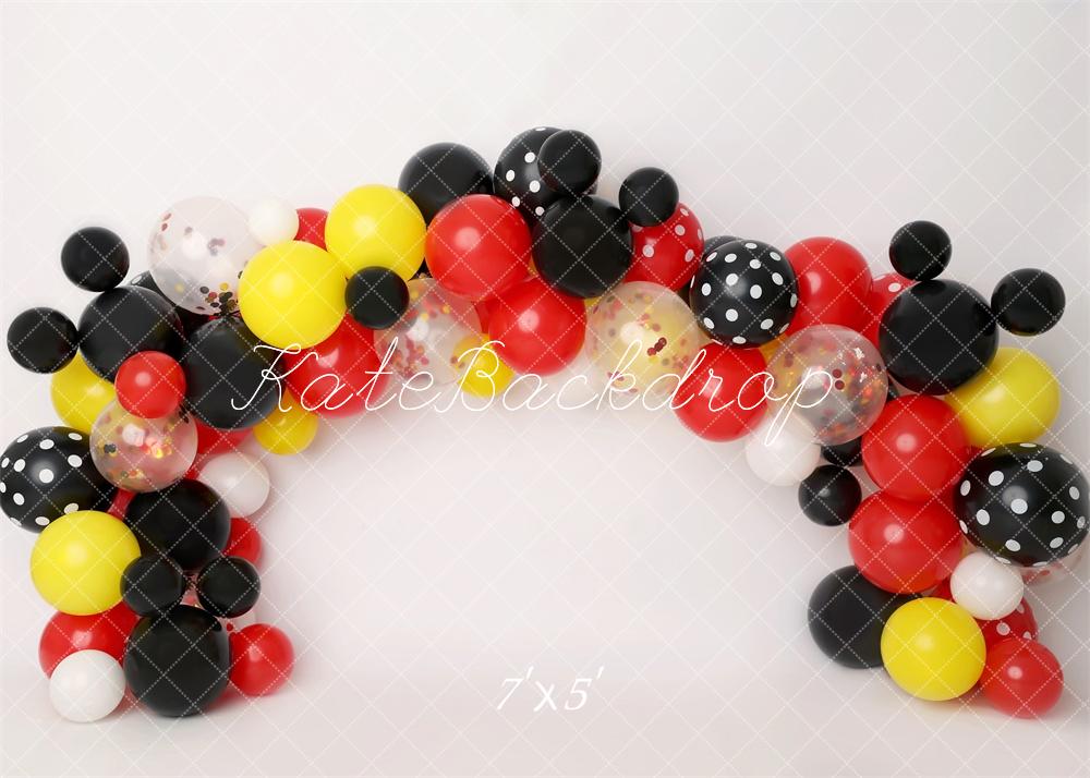 Kate Cake Smash Cute Cartoon Bunte Luftballons Hintergrund von Melissa King - Kate Backdrop.de