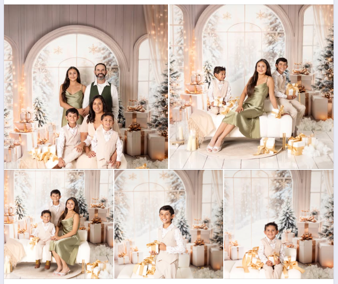 Kate Weihnachten Geschenke Fenster Schnee Hintergrund Entworfen von Emetselch - Kate Backdrop.de