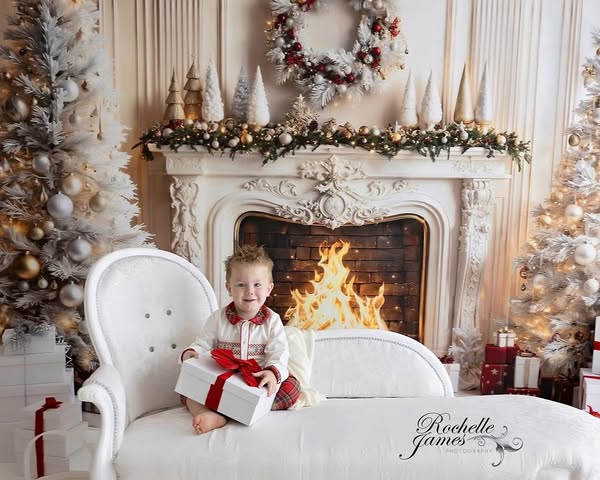 Kate Weihnachten Geschenke Fenster Schnee Hintergrund Entworfen von Emetselch - Kate Backdrop.de