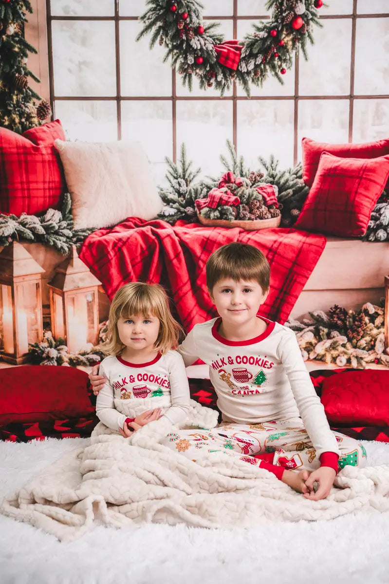 Kate Weihnachten-Fenstergirlande Rote Decke Hintergrund entworfen von Emetselch - Kate Backdrop.de
