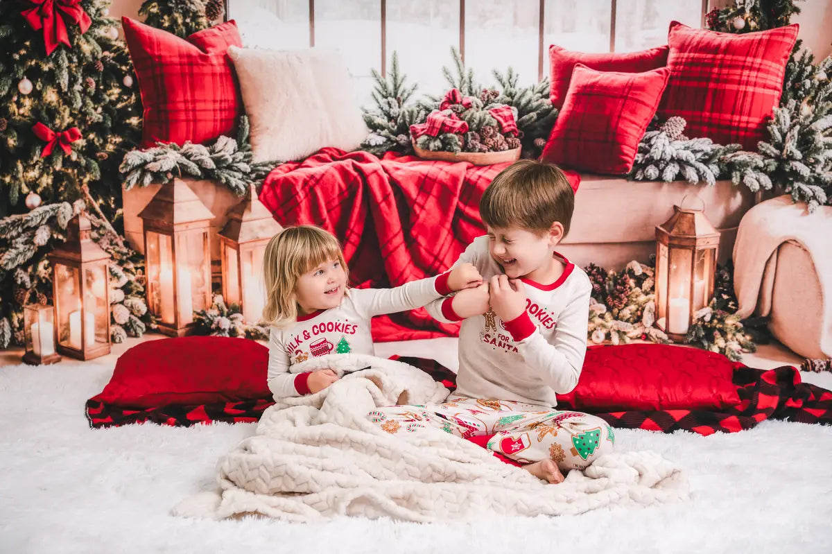 Kate Weihnachten-Fenstergirlande Rote Decke Hintergrund entworfen von Emetselch - Kate Backdrop.de
