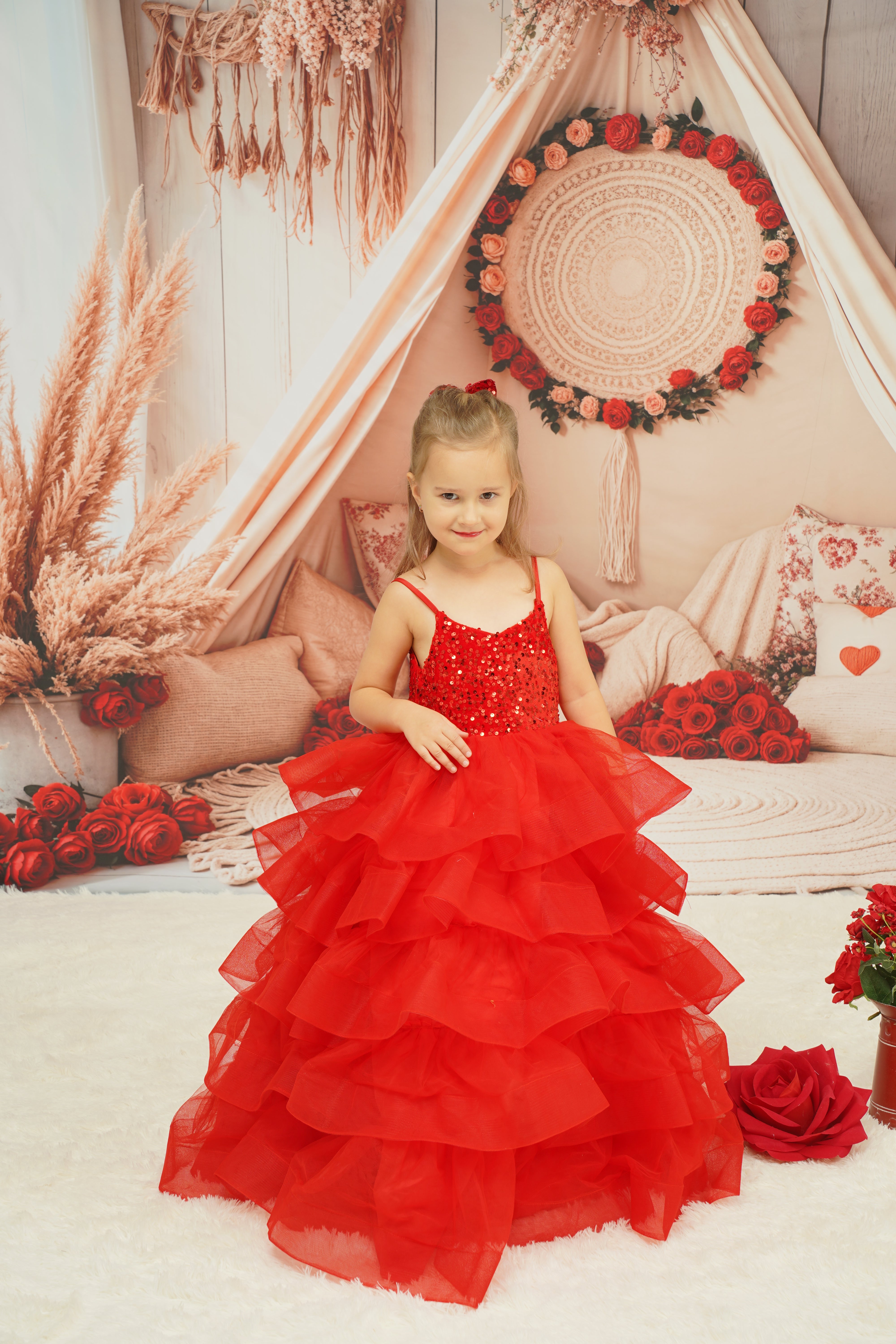 Kate Frühling Boho Romantisch Blumengestecktes Zelt Hintergrund entworfen von Emetselch - Kate Backdrop.de