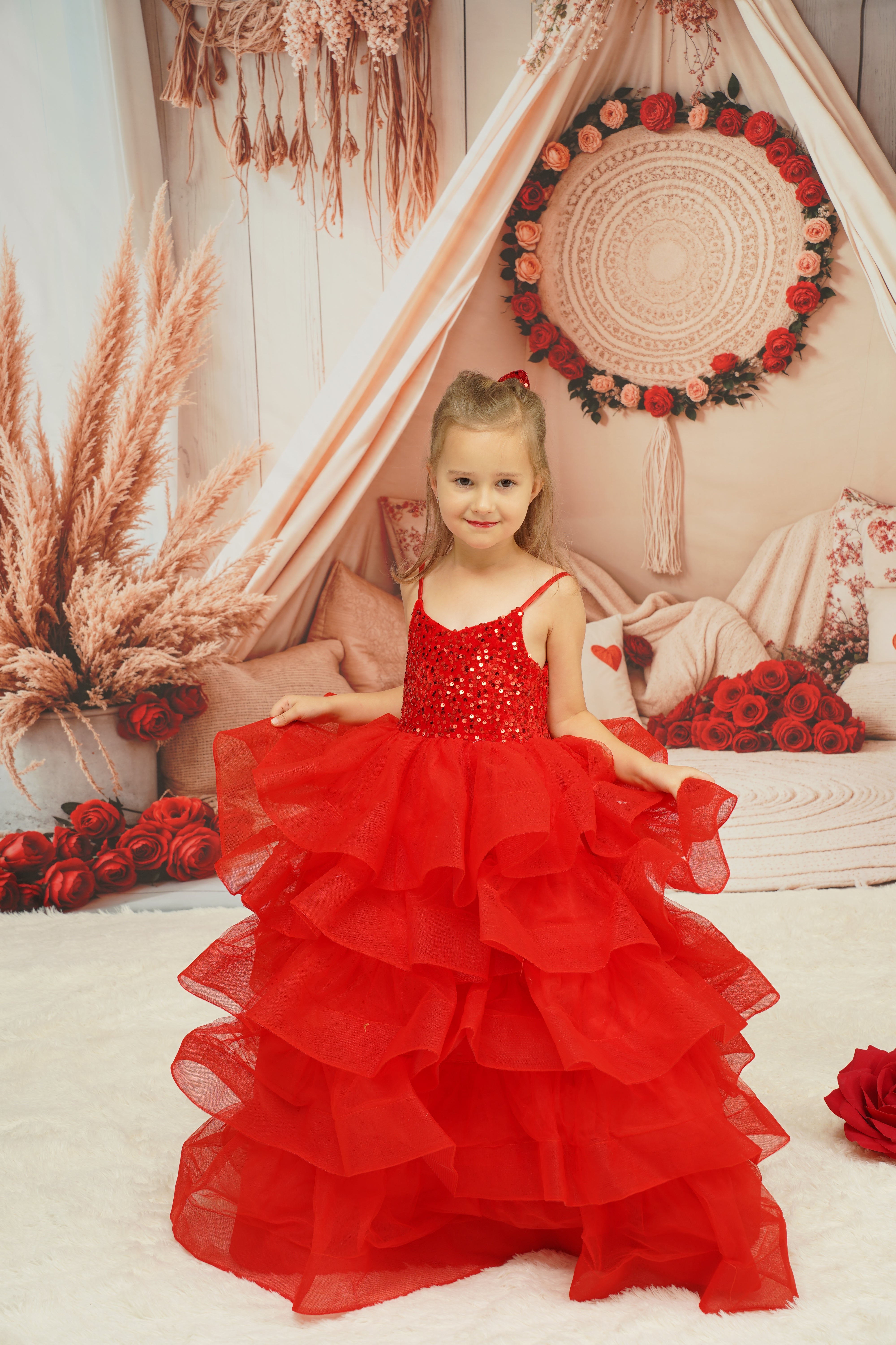 Kate Frühling Boho Romantisch Blumengestecktes Zelt Hintergrund entworfen von Emetselch - Kate Backdrop.de