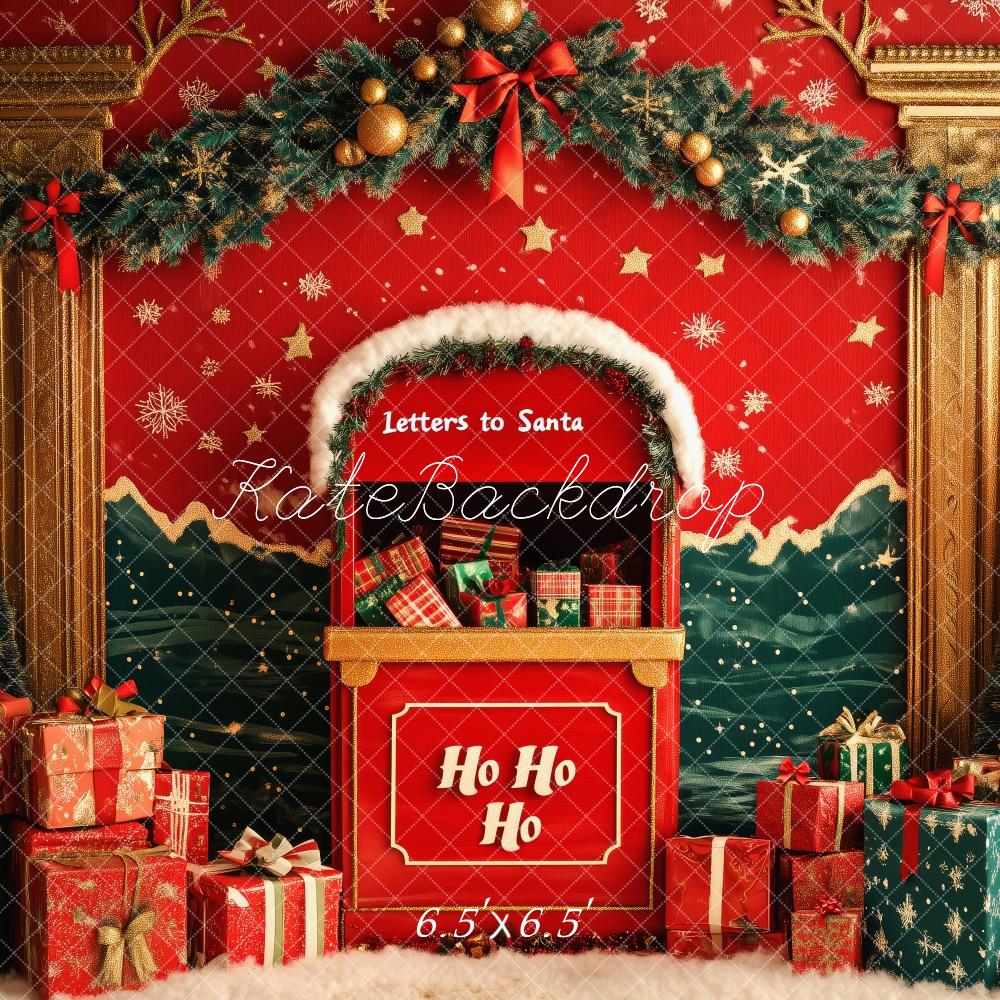 Kate Weihnachten Baum Weihnachtsmann Briefe Geschenke Hintergrund von Patty Roberts - Kate Backdrop.de