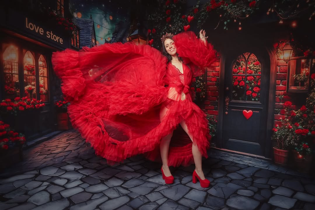 🔥50%OFF-Kate Valentinstag Nacht Romantisches Dorf Blumen Zimmer Set - Kate Backdrop.de