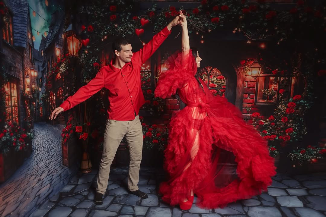 🔥50%OFF-Kate Valentinstag Nacht Romantisches Dorf Blumen Zimmer Set - Kate Backdrop.de