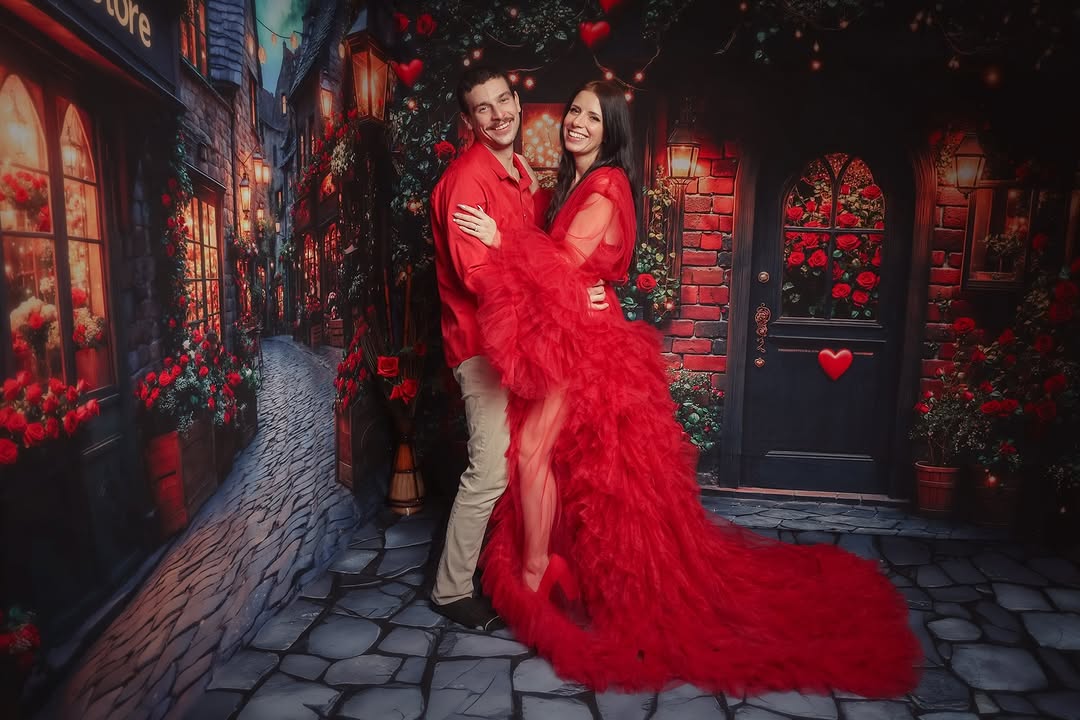 🔥50%OFF-Kate Valentinstag Nacht Romantisches Dorf Blumen Zimmer Set - Kate Backdrop.de