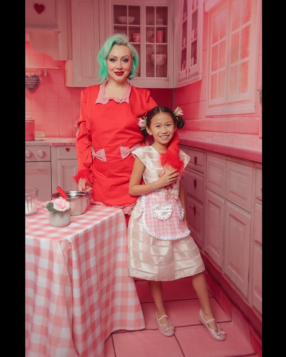 🔥50%OFF-Kate Valentinstag Rosa Herz Küchenschränke Hintergrund+Rosa Fliesenboden Hintergrund - Kate Backdrop.de