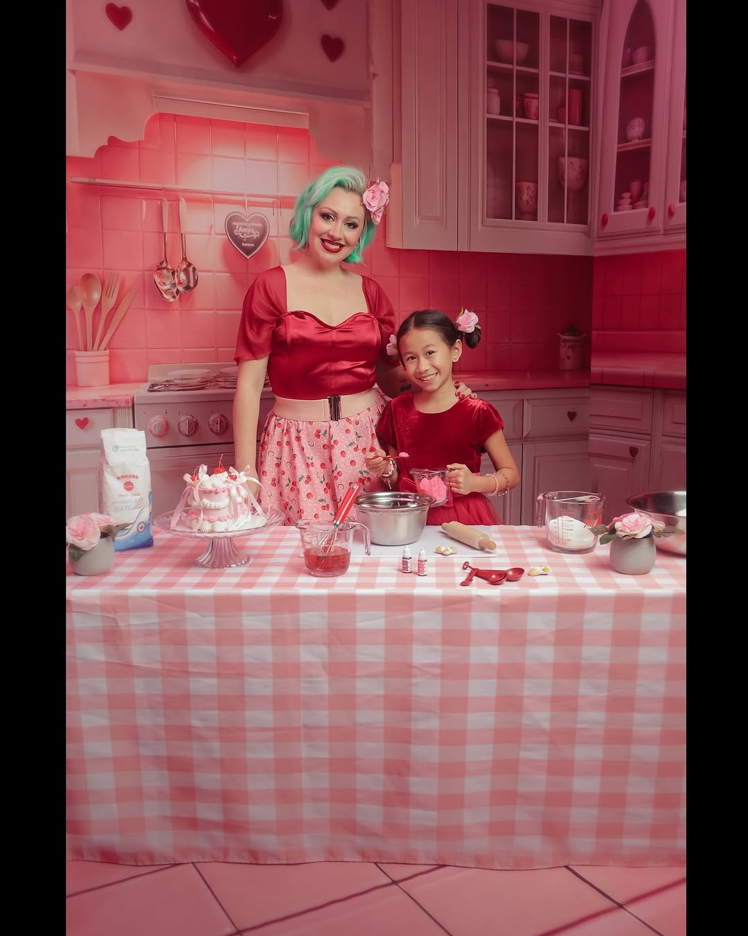 🔥50%OFF-Kate Valentinstag Rosa Herz Küchenschränke Hintergrund+Rosa Fliesenboden Hintergrund - Kate Backdrop.de