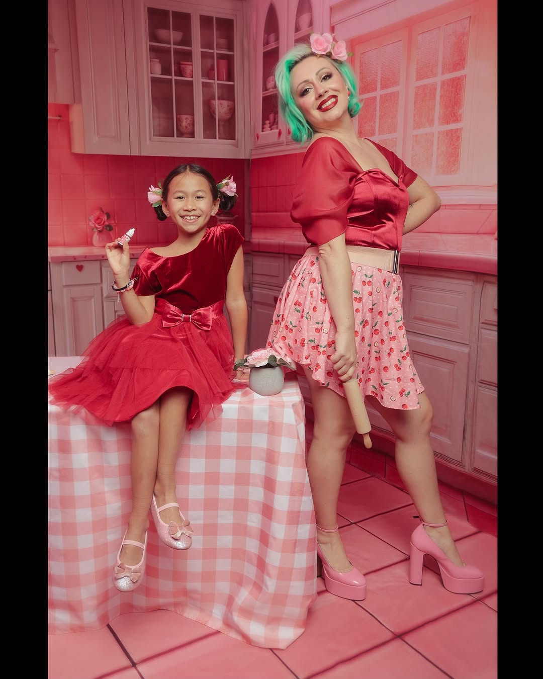 🔥50%OFF-Kate Valentinstag Rosa Herz Küchenschränke Hintergrund+Rosa Fliesenboden Hintergrund - Kate Backdrop.de