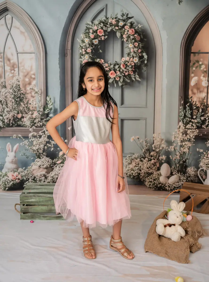 Kate Osterhase Blau Blumentür Hintergrund+Neutraler Holzboden Hintergrund - Kate Backdrop.de