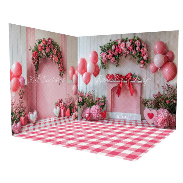 Kate Valentinstag Rosen Luftballons Schleife Zimmer Set - Kate Backdrop.de