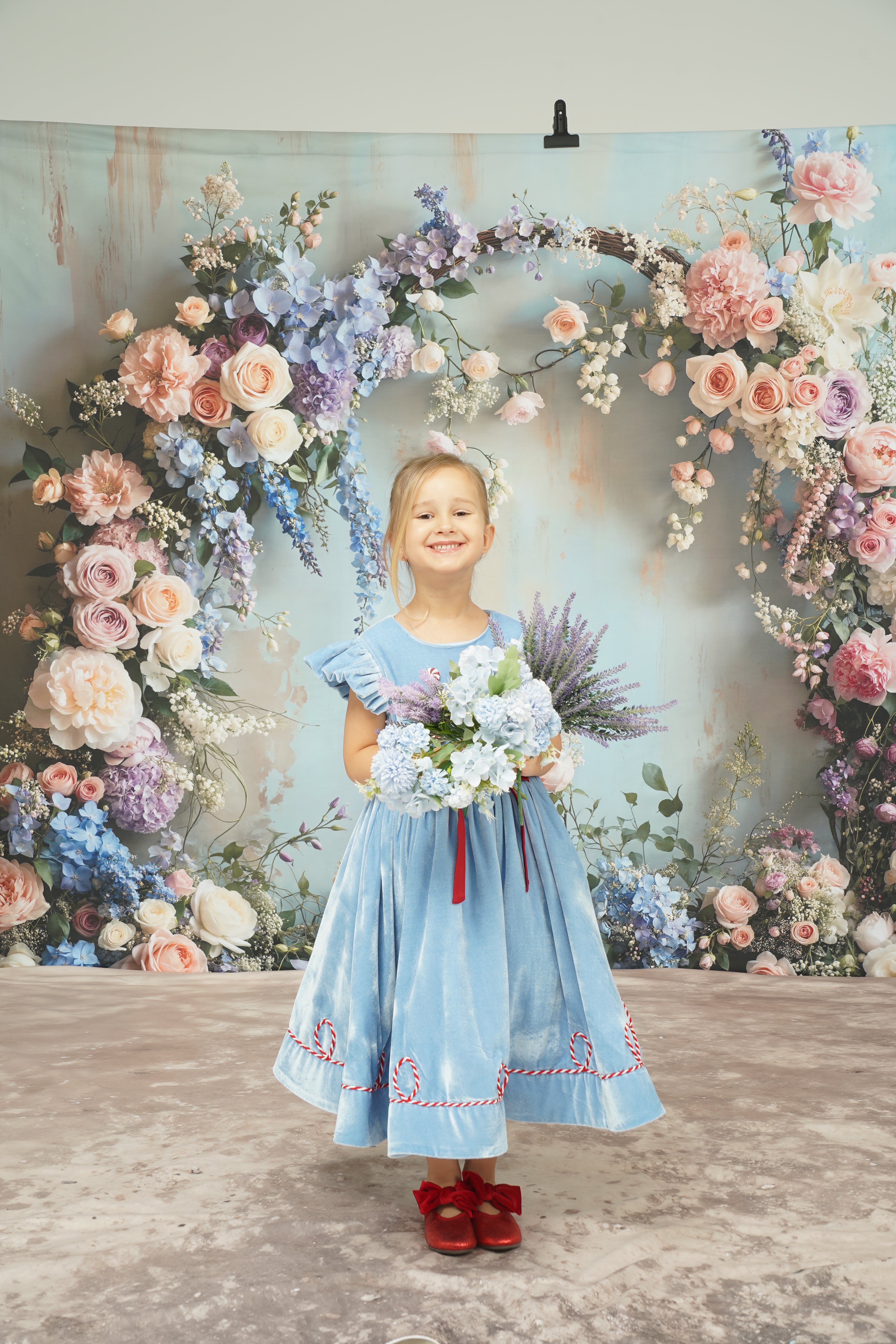 ⚡Blitzangebote #2-Kate Frühlingsblumenbogen Pastell Hintergrund+Abstrakt Hellbraun Beige Boden Hintergrund - Kate Backdrop.de