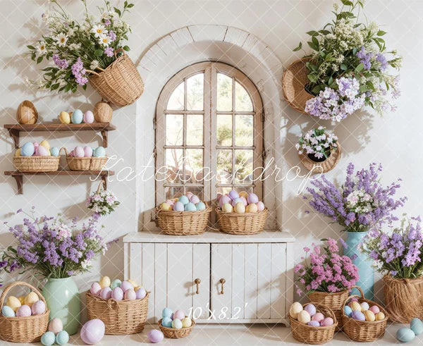 ⚡Blitzangebote #2-Kate Osterei Blumenkörbe Fenster Hintergrund - Kate Backdrop.de