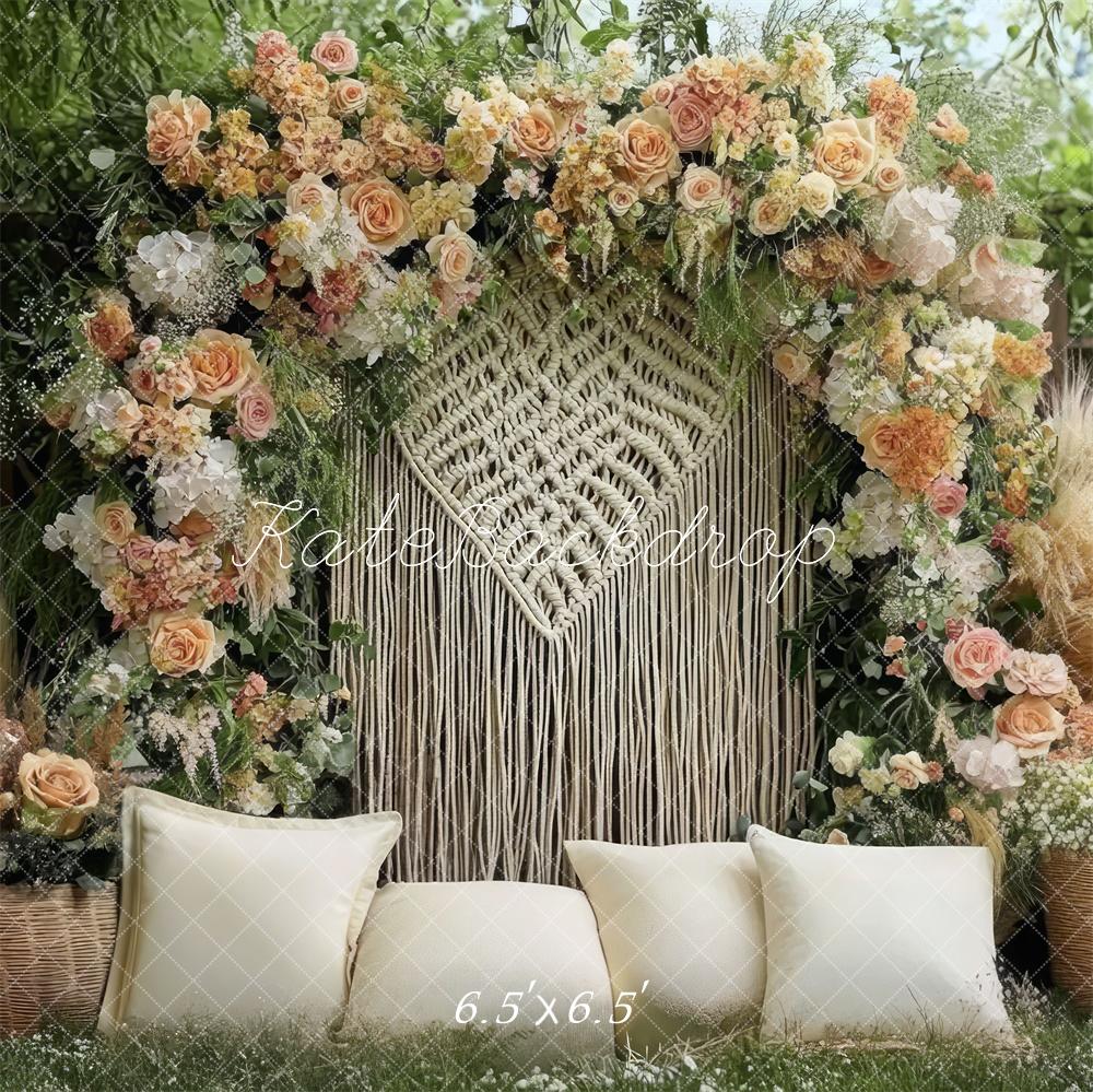 ⚡Blitzangebote #2-Kate Boho Blume Bogen Kissen Garten hintergrund - Kate Backdrop.de
