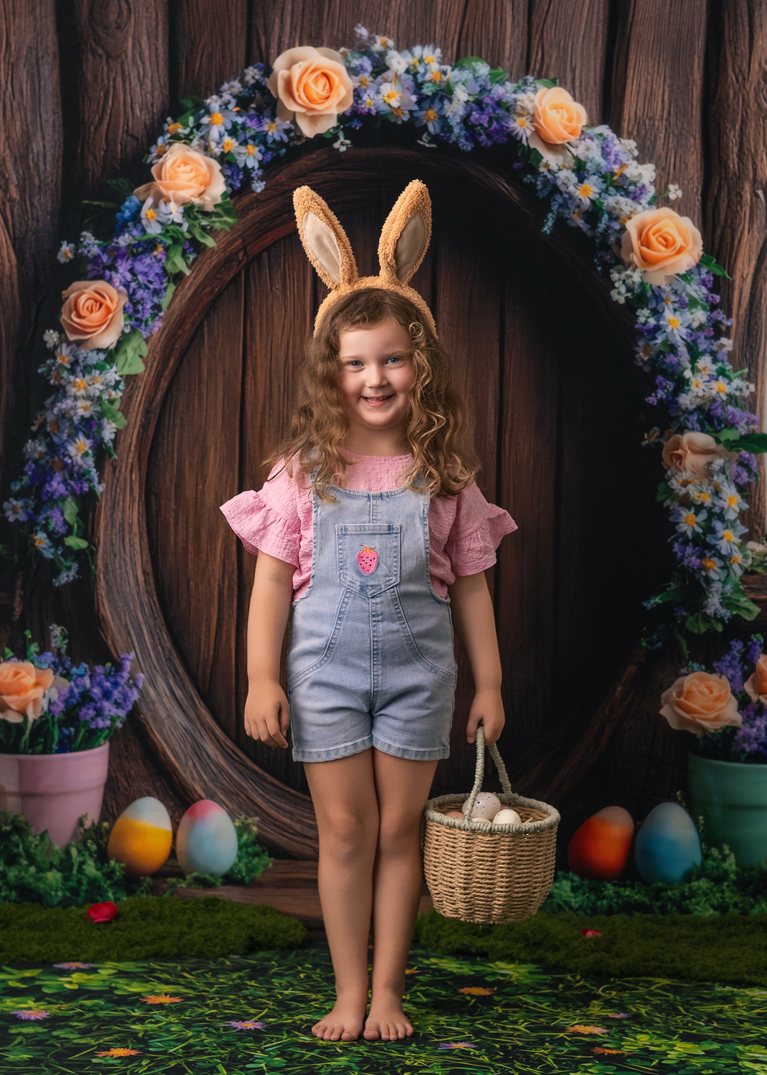 Kate Osterhase Blumenbogen Baumhaus hintergrund Entworfen von Mini MakeBelieve - Kate Backdrop.de