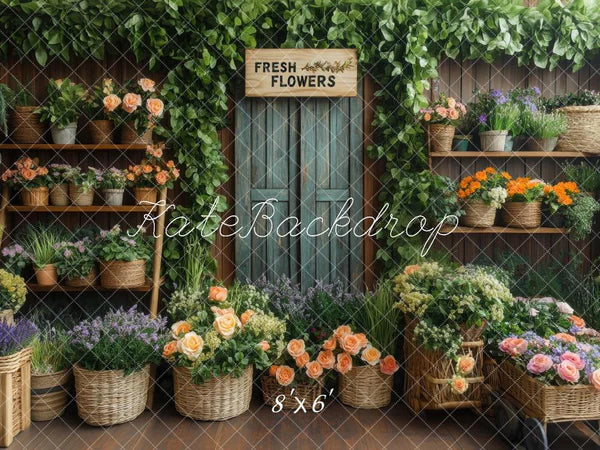 Kate Frühling Blumenladen Rustikal hintergrund Entworfen von Mini MakeBelieve - Kate Backdrop.de