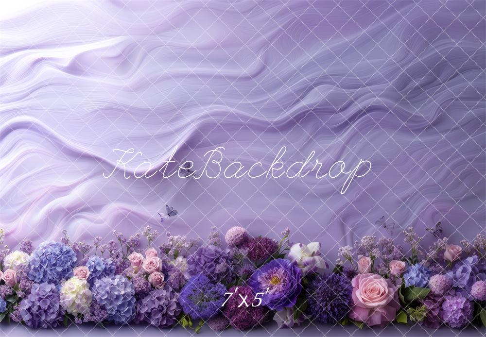 Kate Lila Farbe Blumen hintergrund Entworfen von Mini MakeBelieve - Kate Backdrop.de