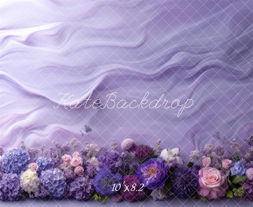 Kate Lila Farbe Blumen hintergrund Entworfen von Mini MakeBelieve - Kate Backdrop.de