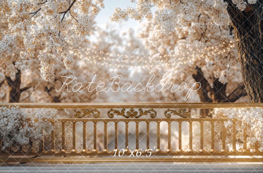 🔥50%OFF-Kate Muttertag Frühlingsblüte Balkon Golden hintergrund - Kate Backdrop.de