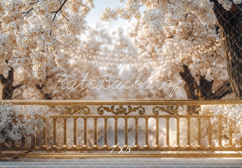 🔥50%OFF-Kate Muttertag Frühlingsblüte Balkon Golden hintergrund - Kate Backdrop.de