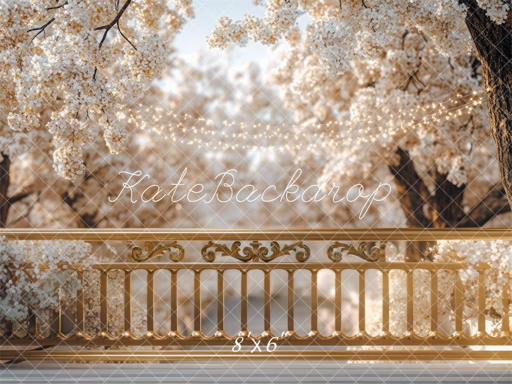 🔥50%OFF-Kate Muttertag Frühlingsblüte Balkon Golden hintergrund - Kate Backdrop.de