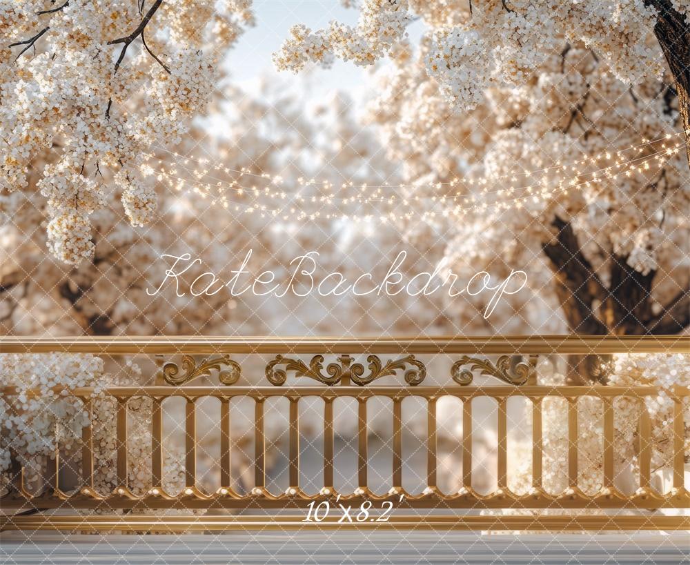 🔥50%OFF-Kate Muttertag Frühlingsblüte Balkon Golden hintergrund - Kate Backdrop.de