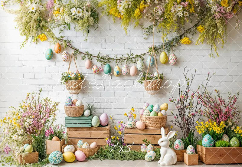 🔥50%OFF-Kate Ostern Hase Blumen Ei Rustikal Hintergrund - Kate Backdrop.de