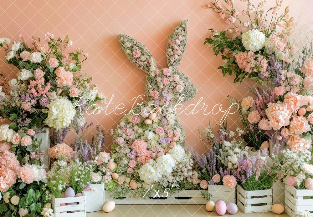 Kate Ostern Hase Blume Zaun Hintergrund Entworfen von Patty Robert - Kate Backdrop.de