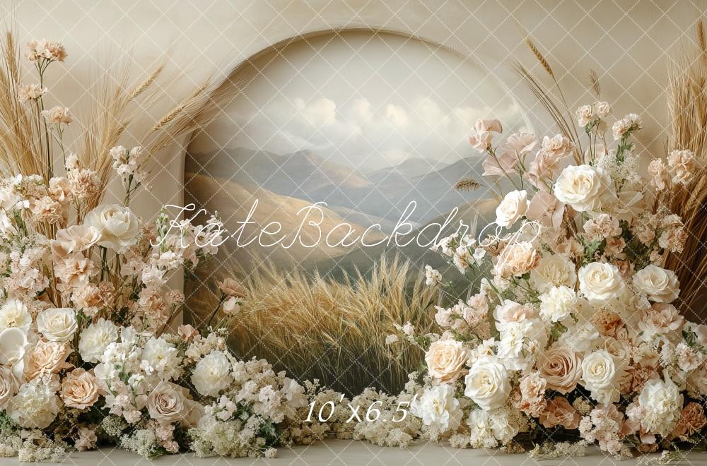 Kate Boho Blumenbogen Pastell Muttertag Hintergrund Entworfen von Mini MakeBelieve - Kate Backdrop.de