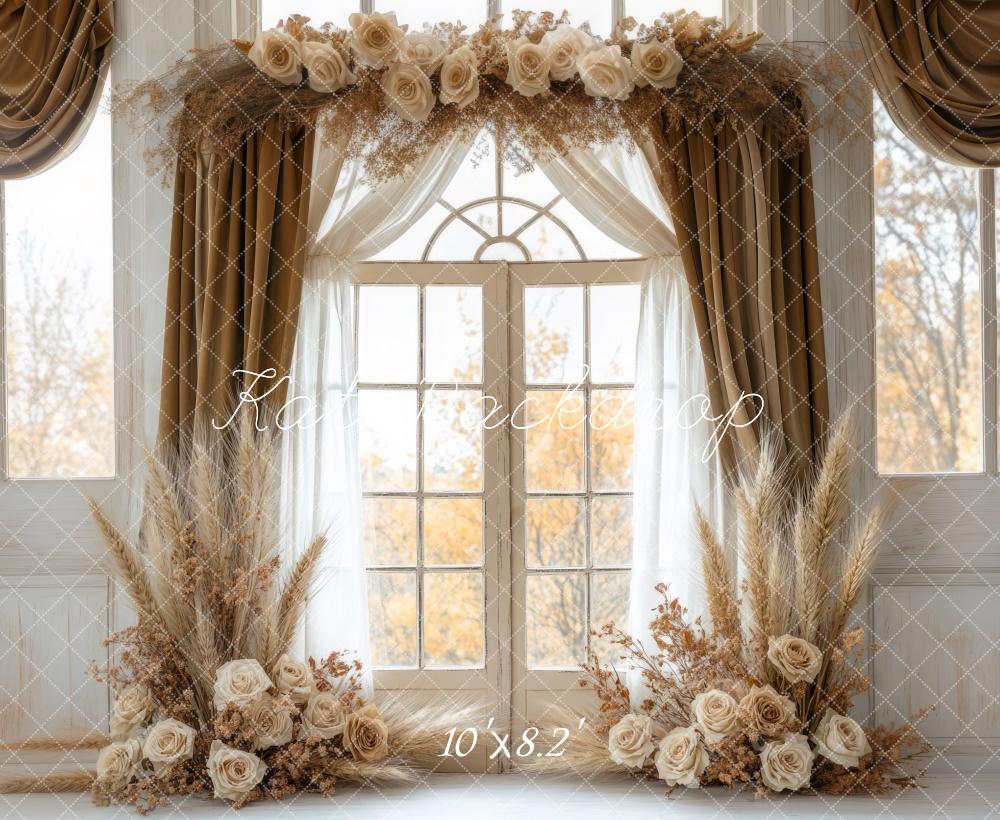 Kate Boho Blumen Elegant Fenster Vorhang Hintergrund Entworfen von Mini MakeBelieve - Kate Backdrop.de