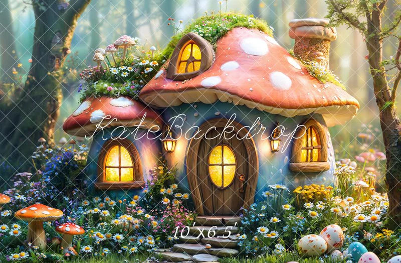 Kate Ostern Fee Pilz Haus Wald Hintergrund entworfen von Emetselch - Kate Backdrop.de