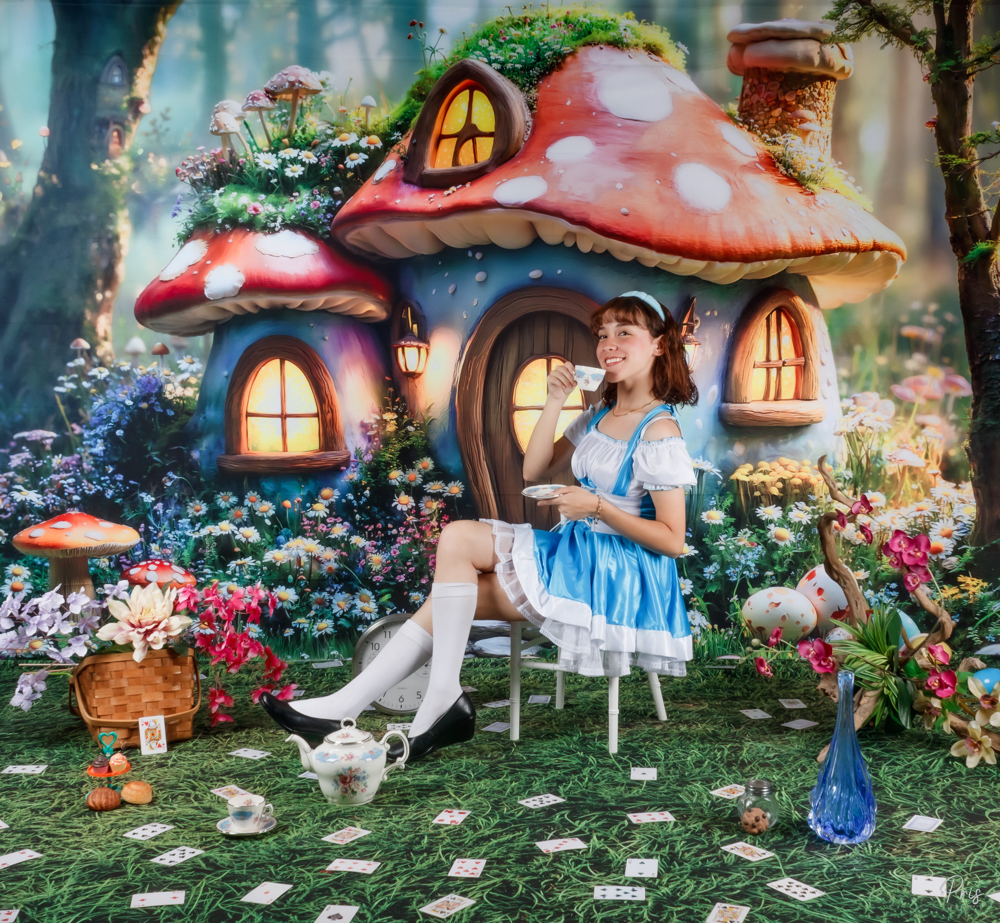 Kate Ostern Fee Pilz Haus Wald Hintergrund entworfen von Emetselch - Kate Backdrop.de