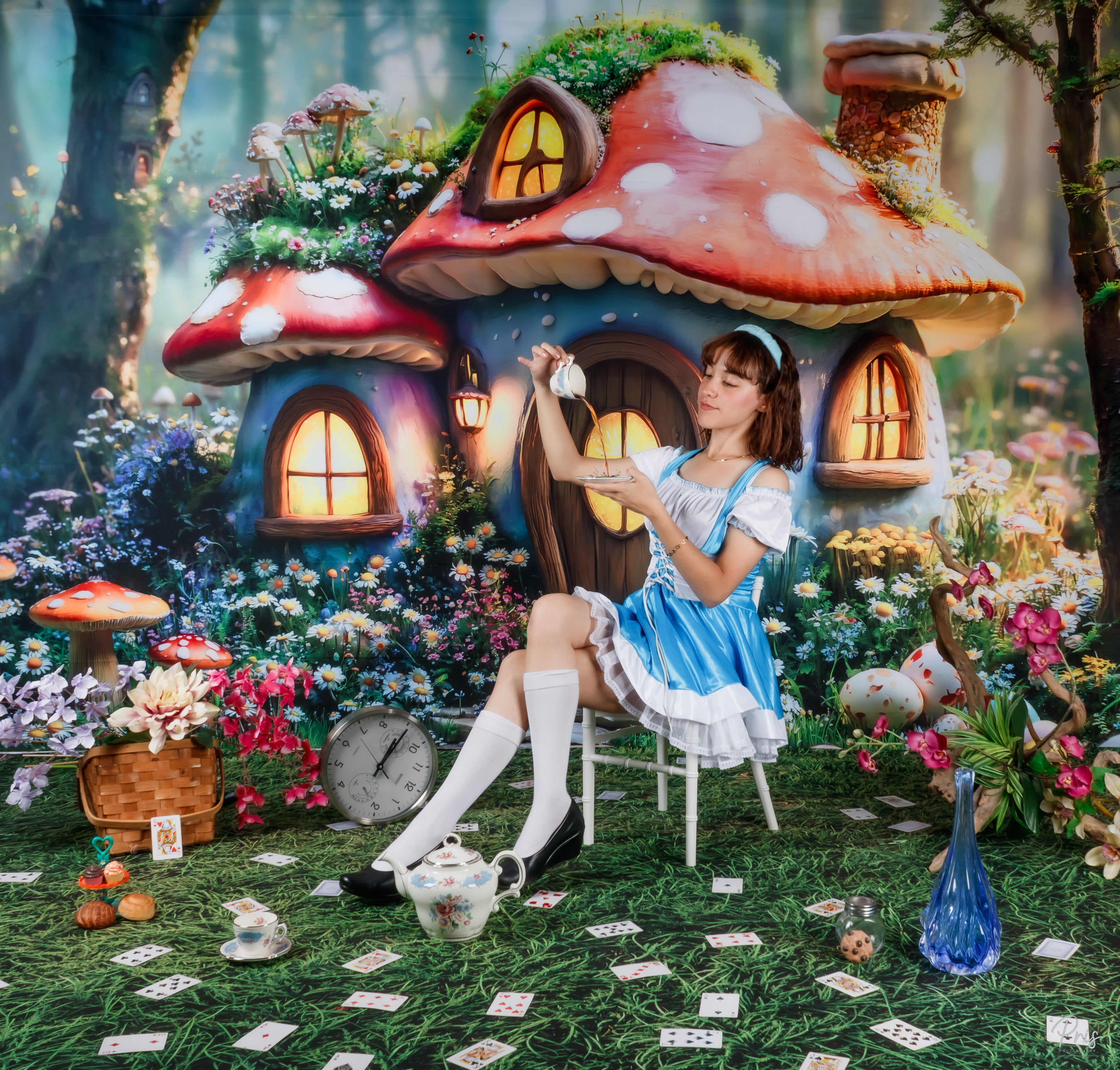 Kate Ostern Fee Pilz Haus Wald Hintergrund entworfen von Emetselch - Kate Backdrop.de