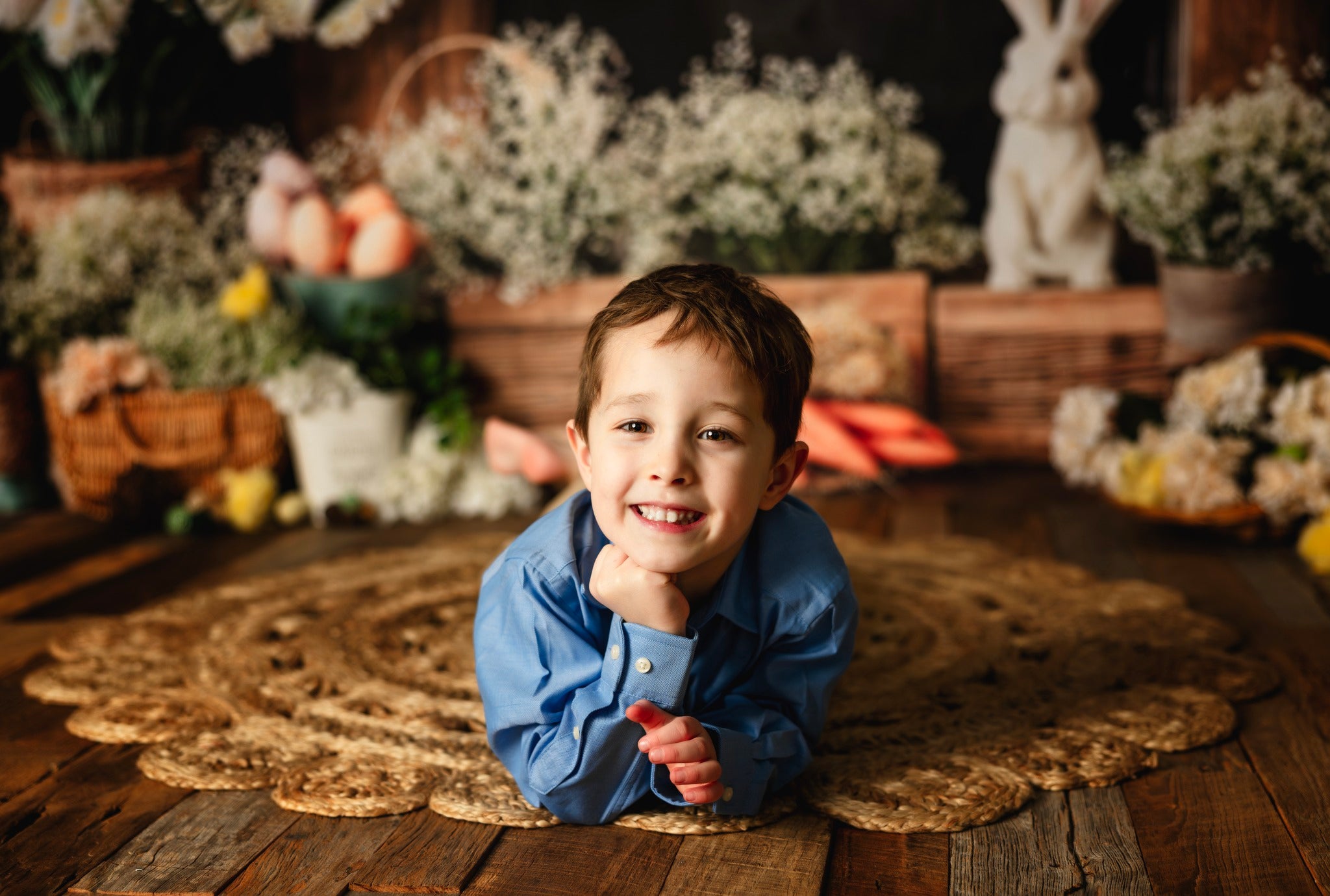 🔥50%OFF-Kate Ostern Kamin Hase Rustikale Blumen Hintergrund - Kate Backdrop.de