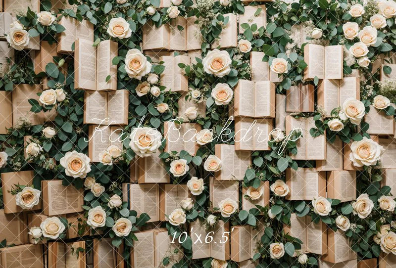 🔥50%OFF-Kate Valentinstag Vintage Bücher Rosen Hintergrund - Kate Backdrop.de