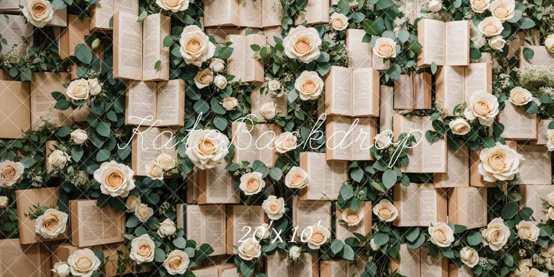 🔥50%OFF-Kate Valentinstag Vintage Bücher Rosen Hintergrund - Kate Backdrop.de