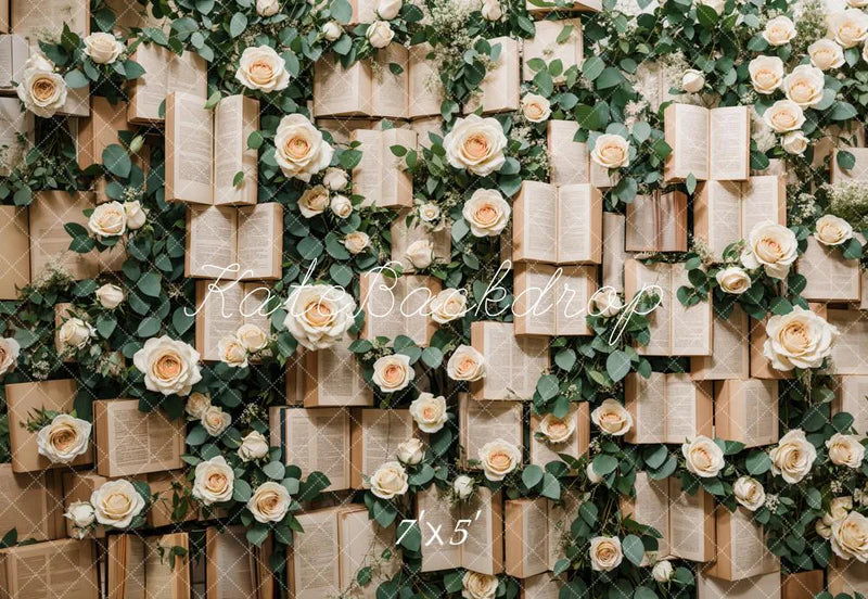 🔥50%OFF-Kate Valentinstag Vintage Bücher Rosen Hintergrund - Kate Backdrop.de